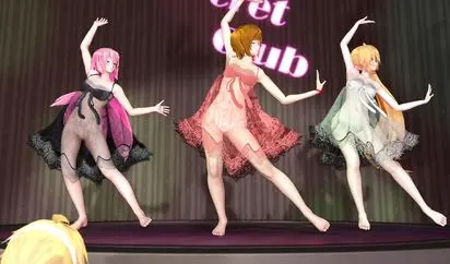 MMD Meiko Luka Neru Strip Tougen_Renka Babydoll ver