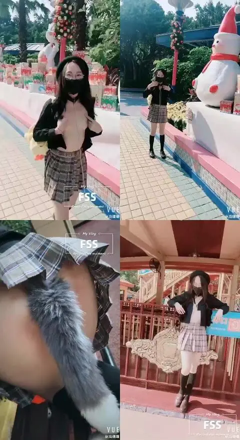 推特网红 冯珊珊 户外露出福利 11戴着肛塞尾巴游乐园