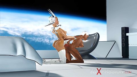 超级性感的 Android Dickgirl 乱搞一个热乌木在一个