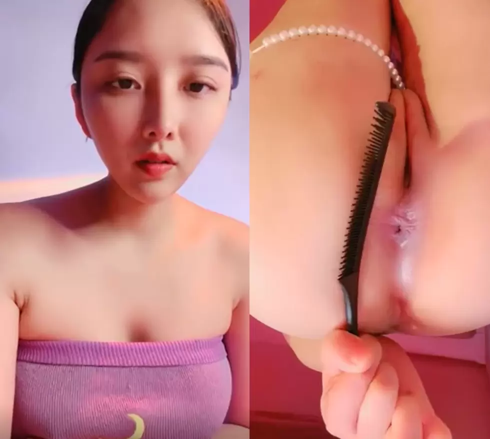 甜美系颜值女神 新人下海收费 珍珠内裤无毛肥穴 拨开近距离特写 用梳子插穴揉搓非常嫩