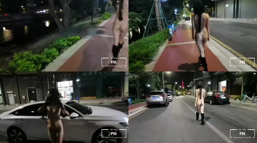 推特网红 冯珊珊 户外露出福利 11夜间裸行
