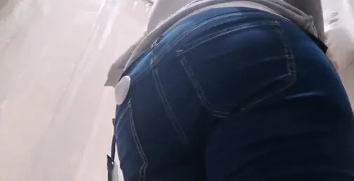 Italian with Ass Jeans Shopping Shows Butt and Diaper